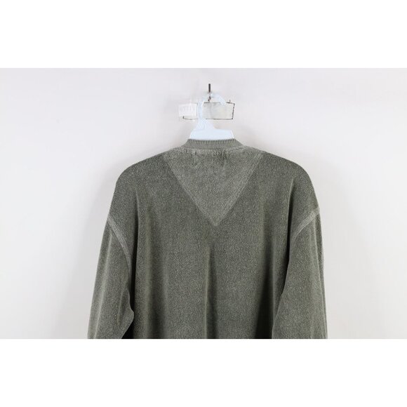 Vtg 90s The Territory Ahead Mens L Stonewash Elbow Patch Terry Cloth Sweatshirt - Picture 11 of 12